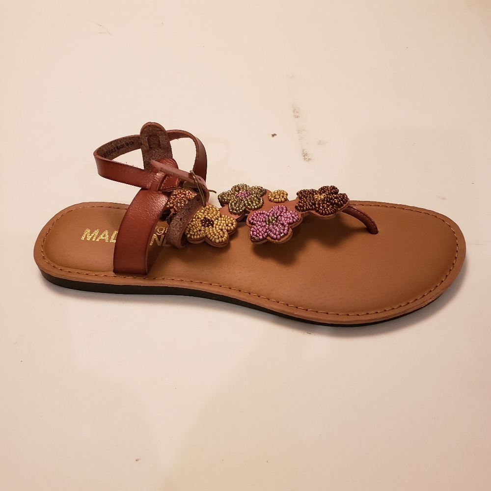 Madeline Girl Multicolor beaded flower sandals size 9 - Picture 3 of 9